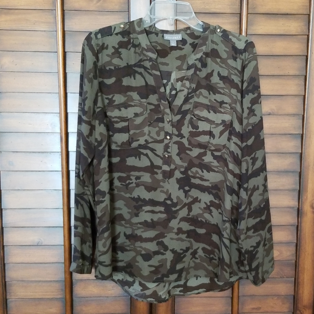 Camo tunic blouse L